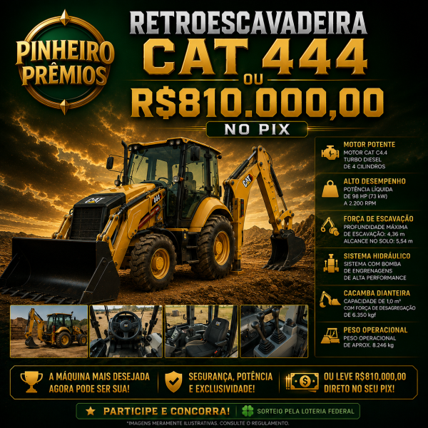 🚜 RETRO CAT 444 OU R$810.000,00 MIL NO PIX 💸